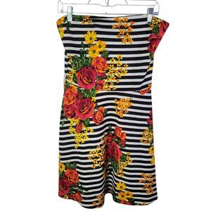 Love Womens Sz L Multicolor Floral Tube Strapless Dress